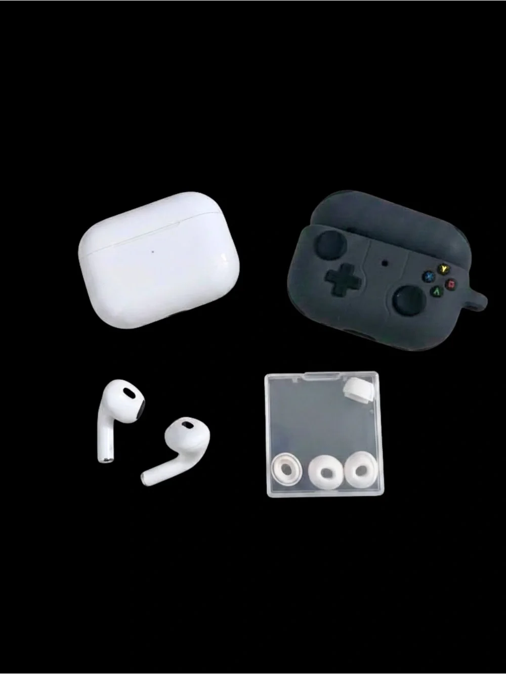 Apple PRO Gen 2 Earbuds with Black Gamepad-Style Silicone Case